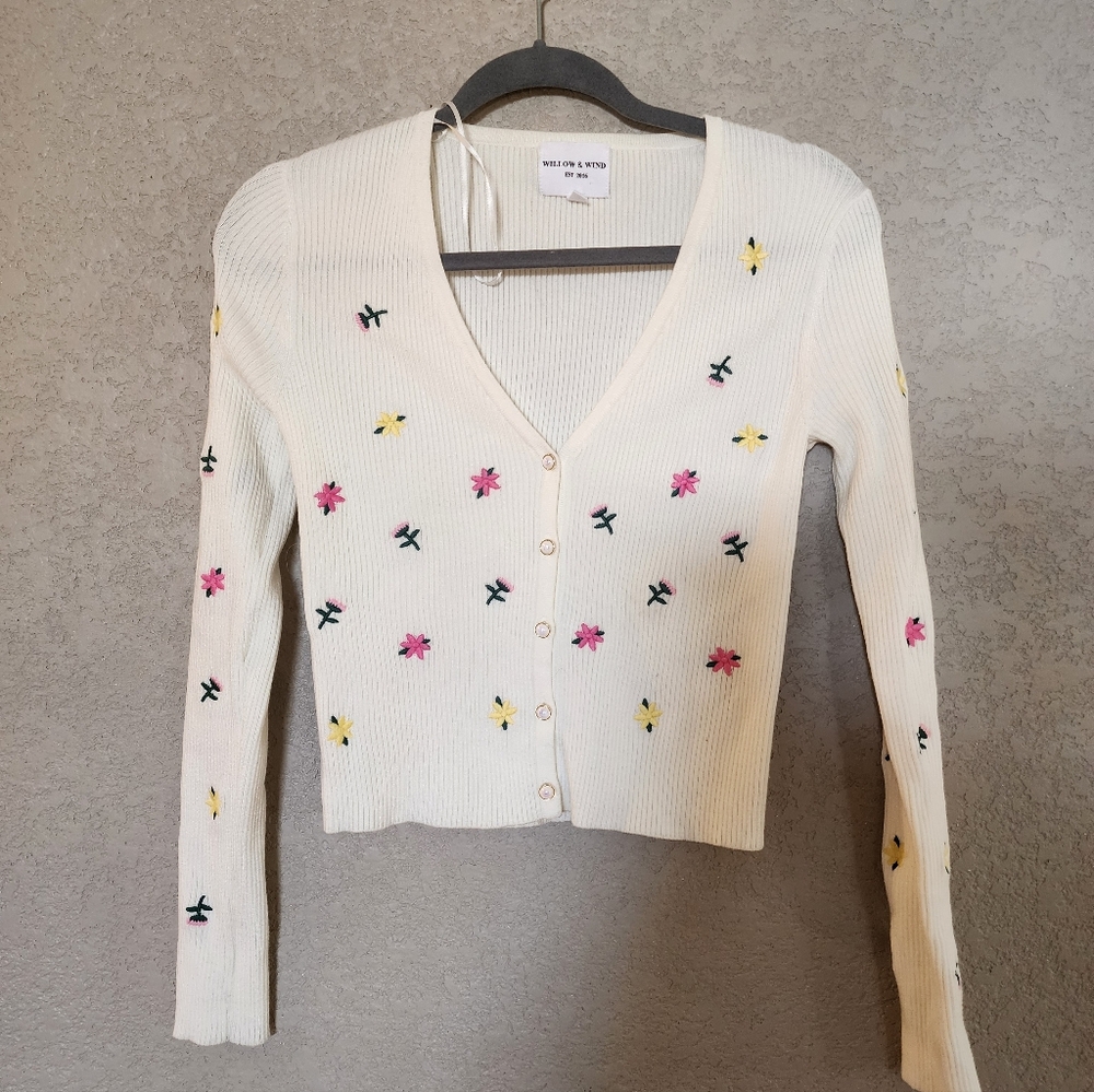 Willow And Wind Spring Flowers Cardigan Size XS - Picture 1 of 5